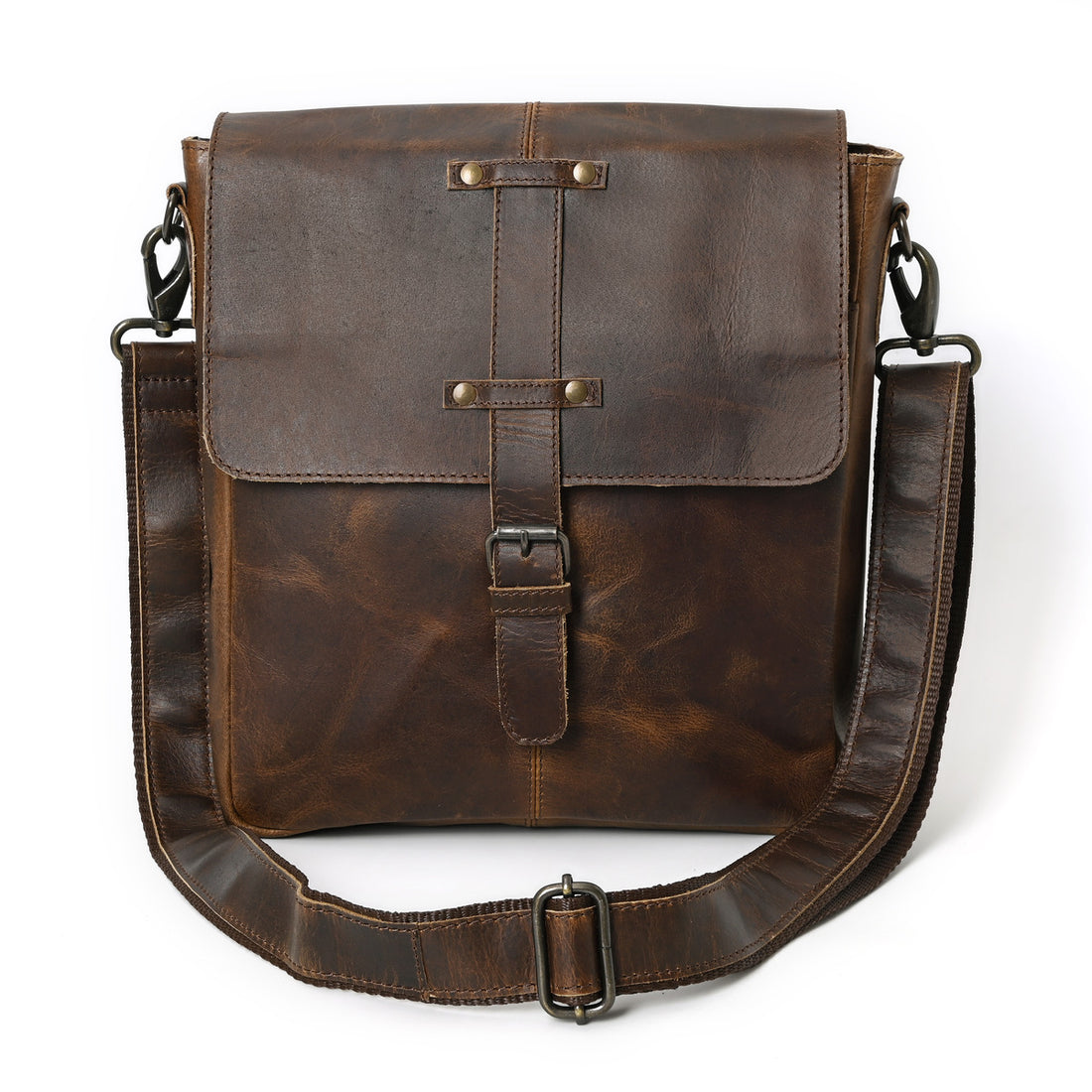 Calmra Hunter Leather Messenger Bag