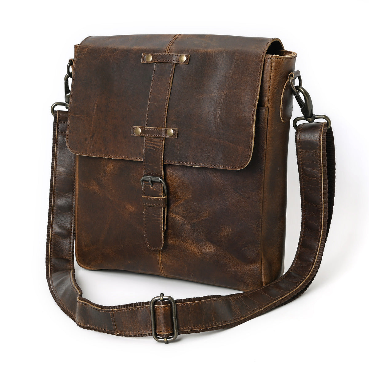 Calmra Hunter Leather Messenger Bag