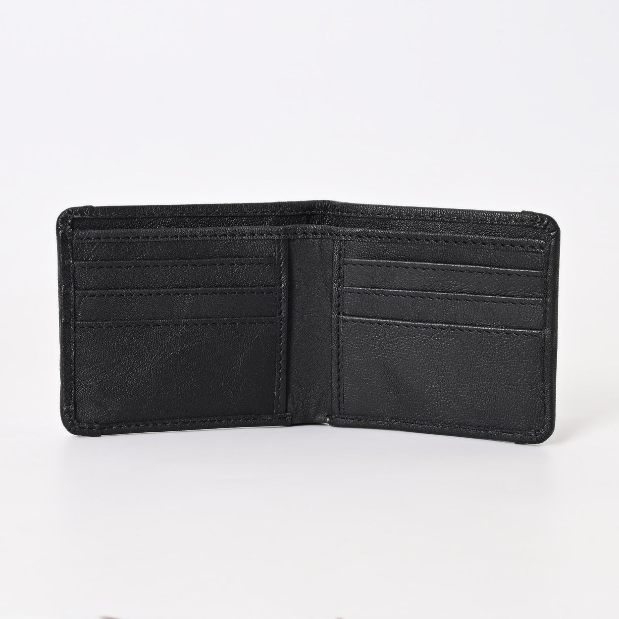 Twofold Cowhide Mens Wallet Black
