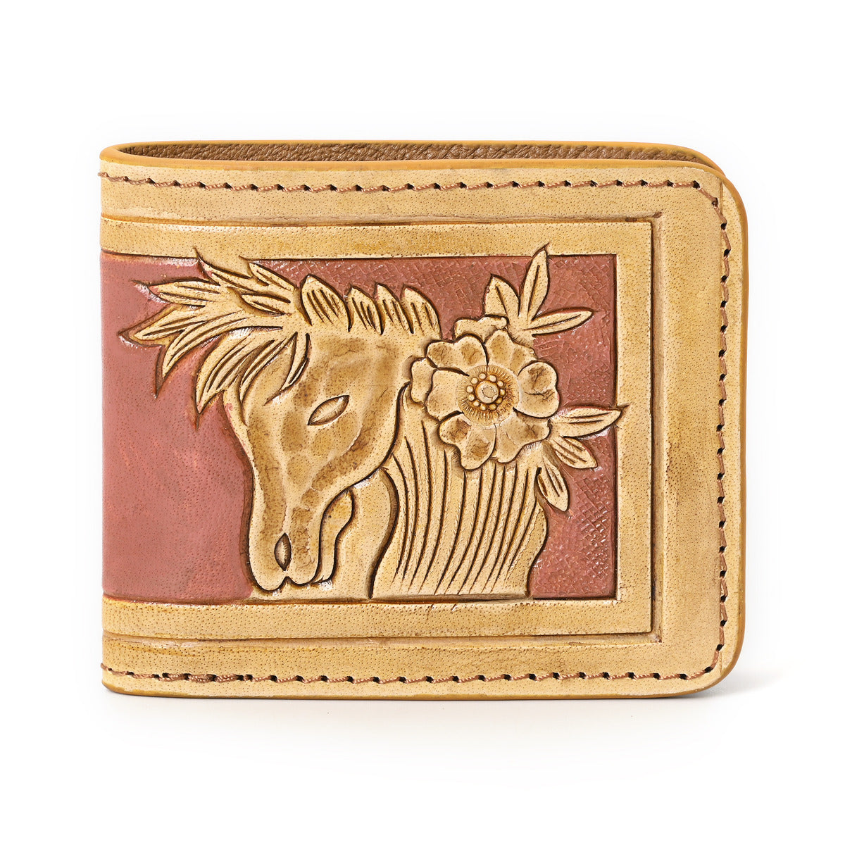 Smokey Horse Handtooled Hipster Wallet