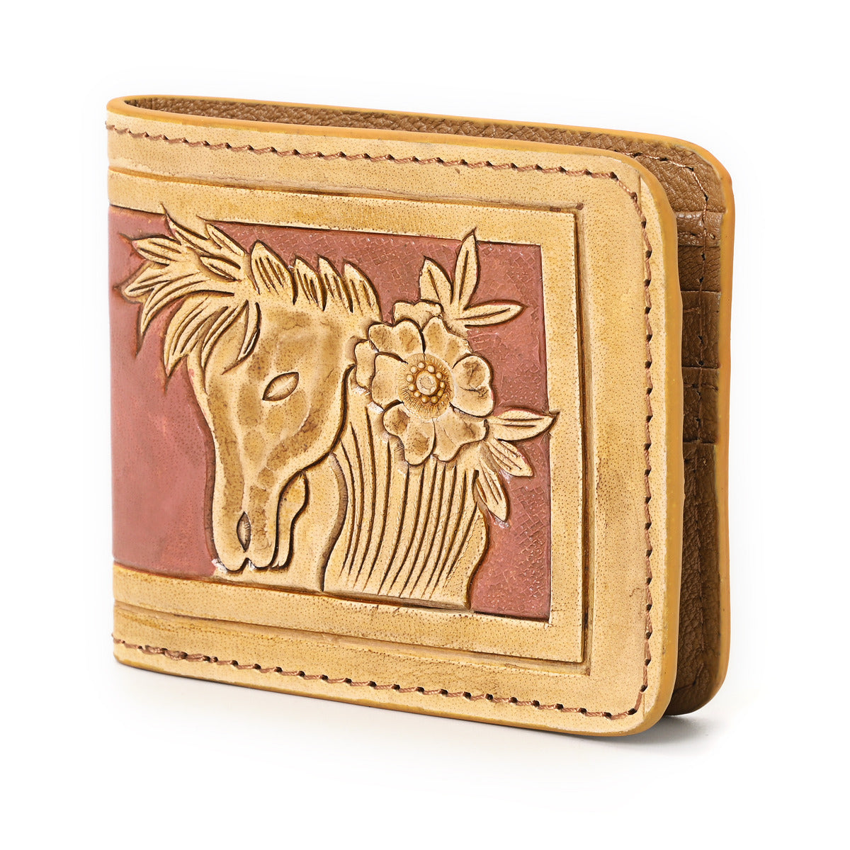 Smokey Horse Handtooled Hipster Wallet