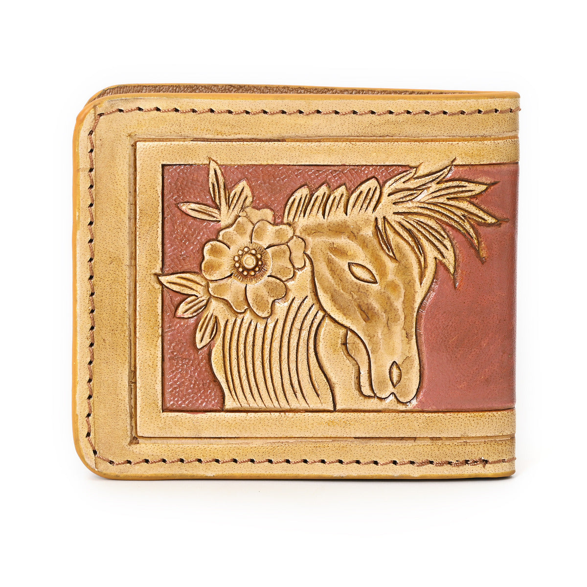 Smokey Horse Handtooled Hipster Wallet