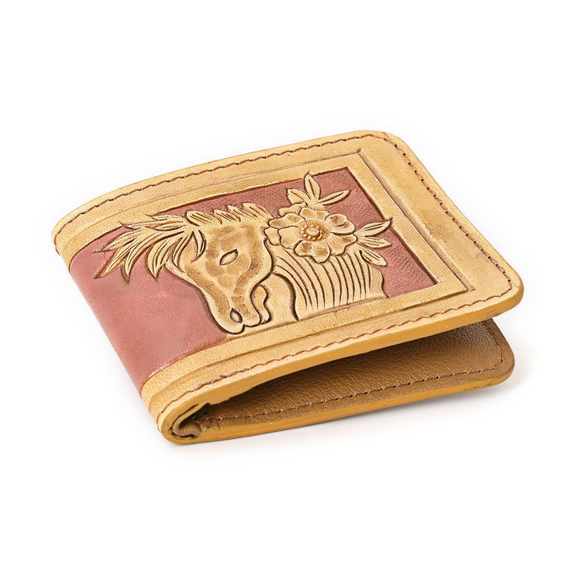 Smokey Horse Handtooled Hipster Wallet