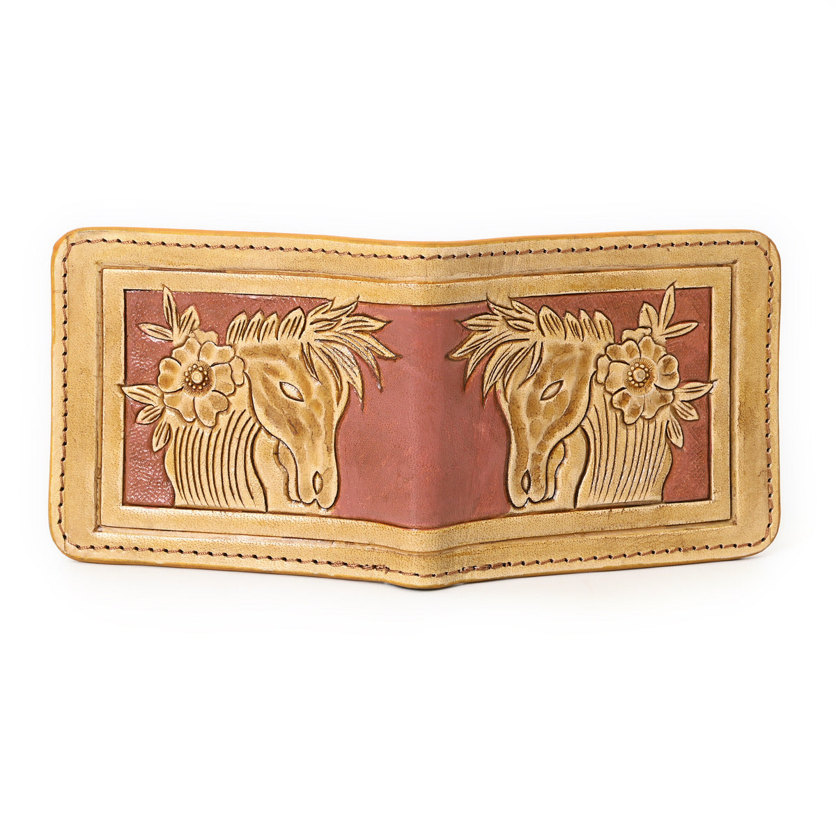 Smokey Horse Handtooled Hipster Wallet