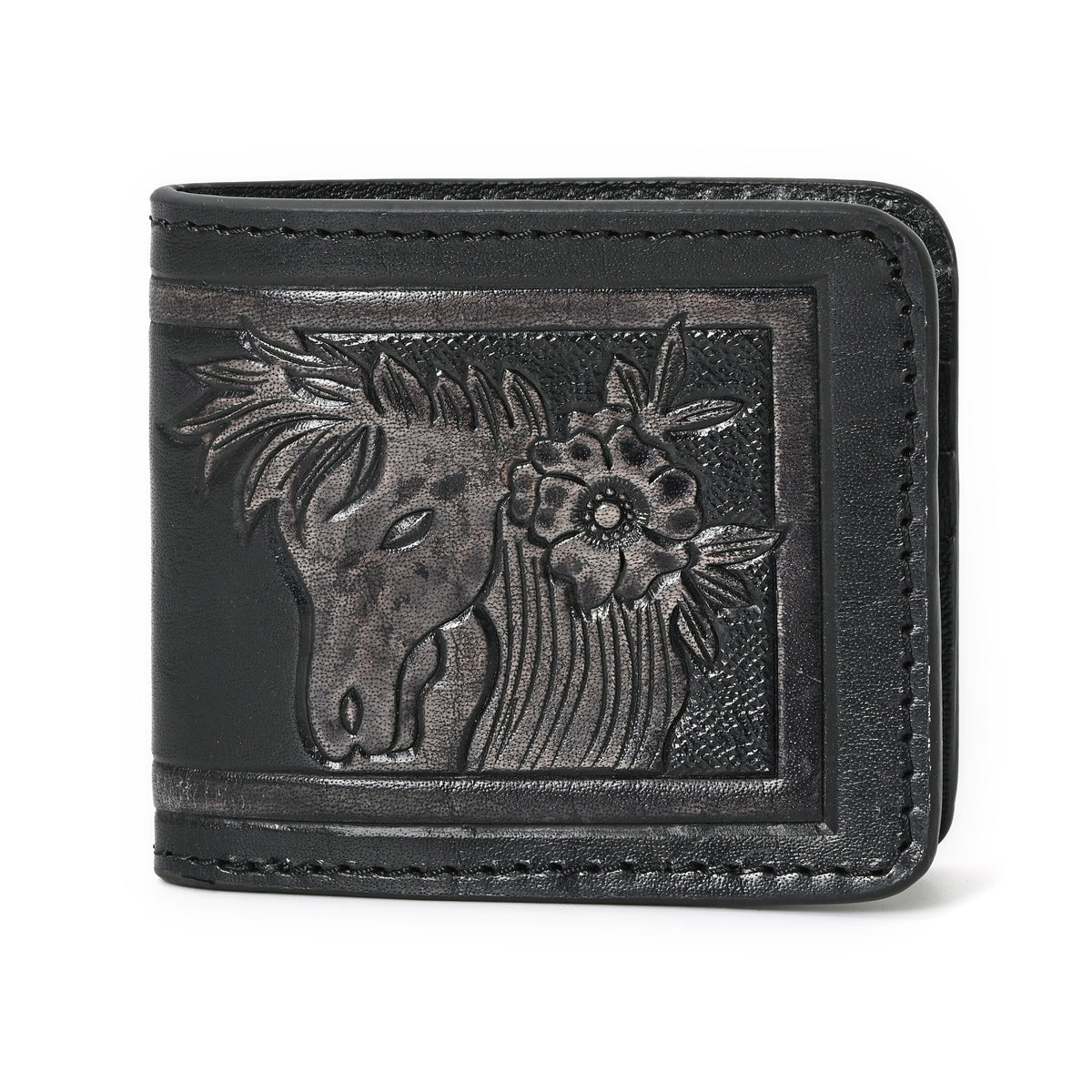 Smokey Horse Handtooled Hipster Wallet