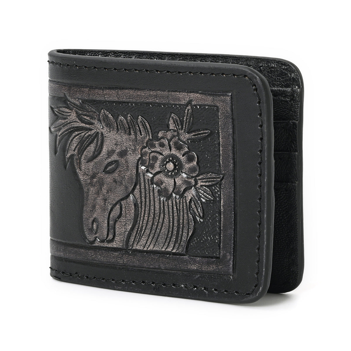 Smokey Horse Handtooled Hipster Wallet