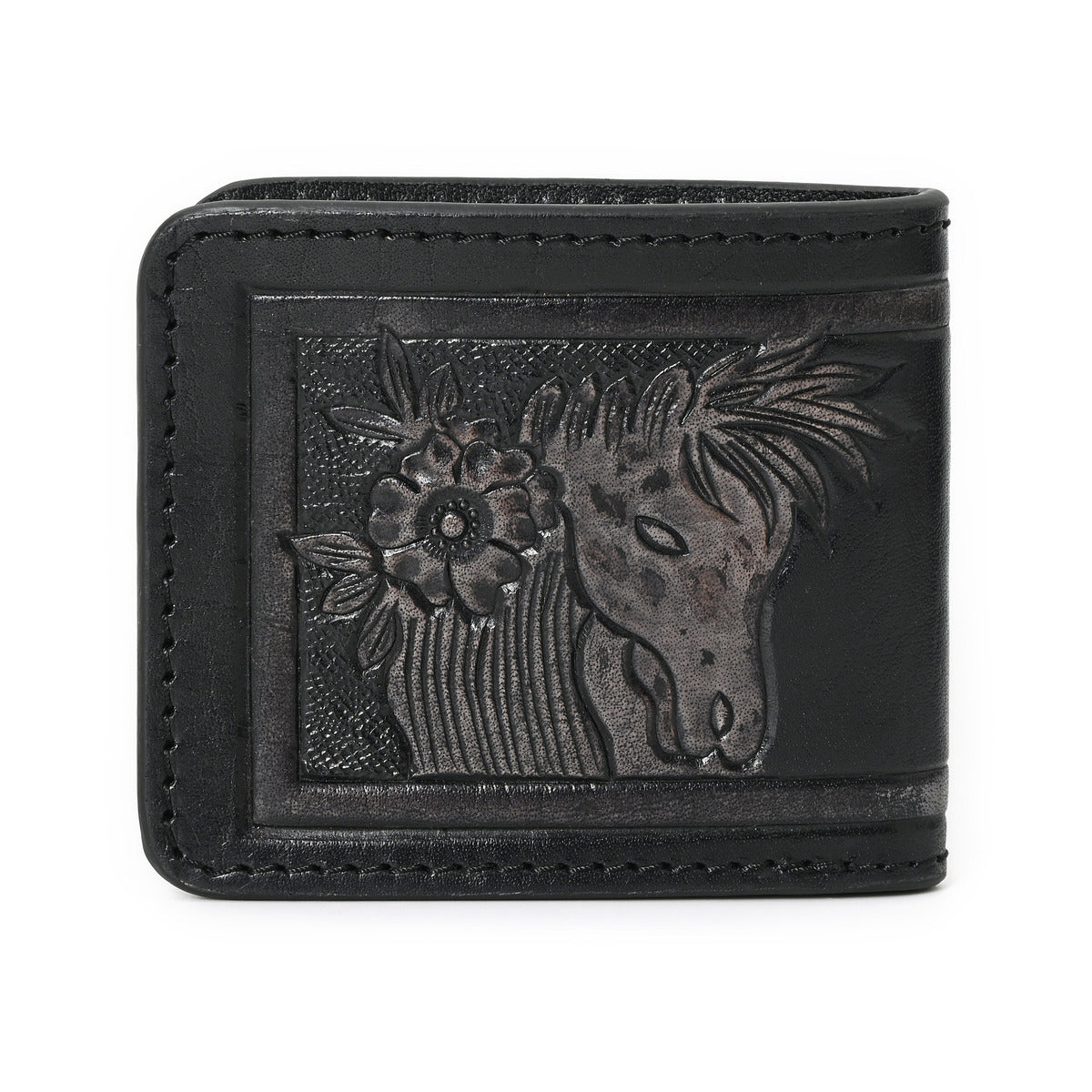 Smokey Horse Handtooled Hipster Wallet