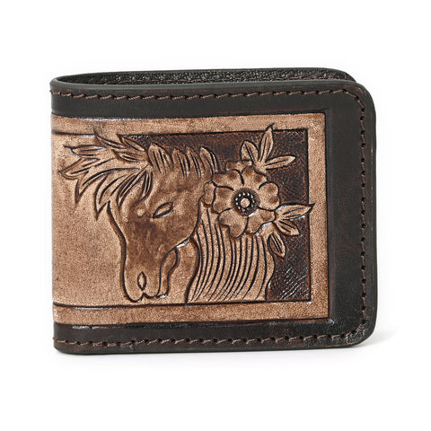 Smokey Horse Handtooled Hipster Wallet