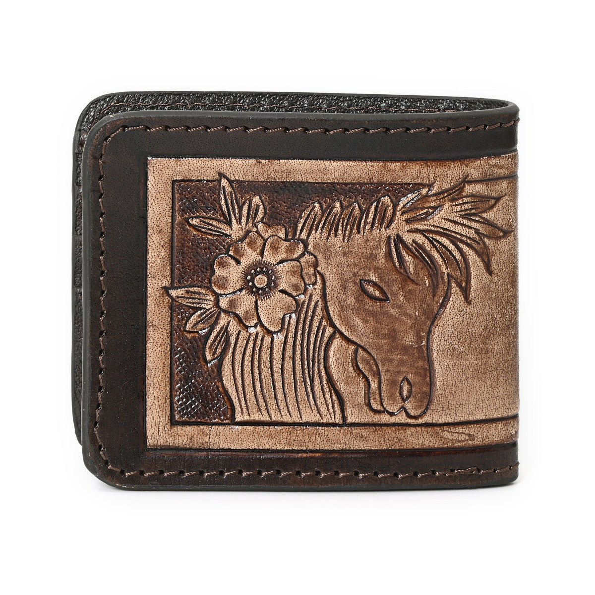 Smokey Horse Handtooled Hipster Wallet