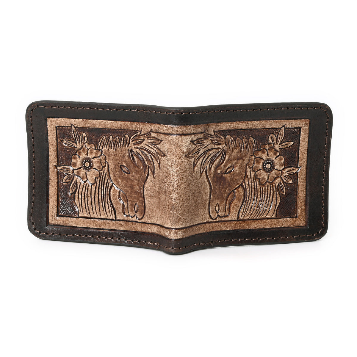 Smokey Horse Handtooled Hipster Wallet