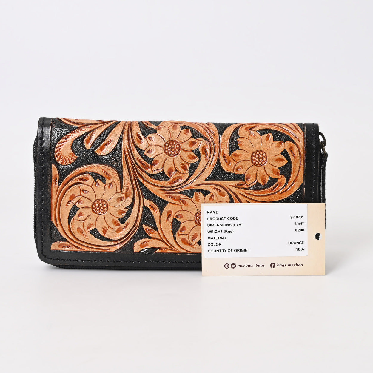 Chevron Carved Wallet