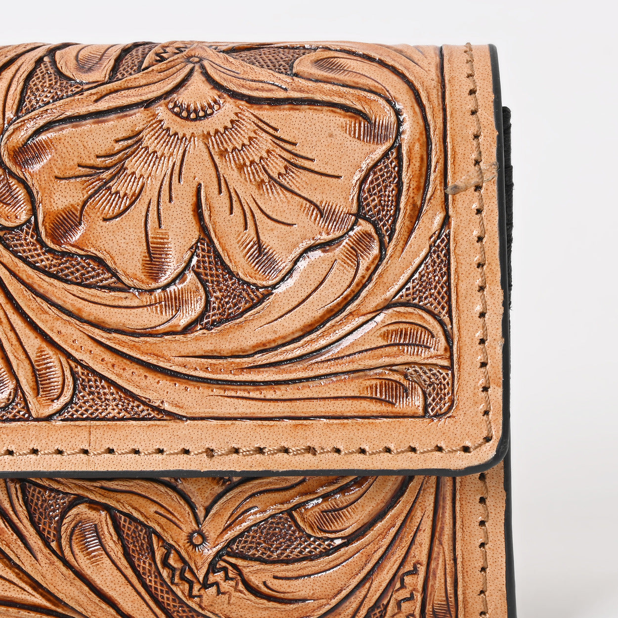 Rayna Tan Tooled Trifold Wallet