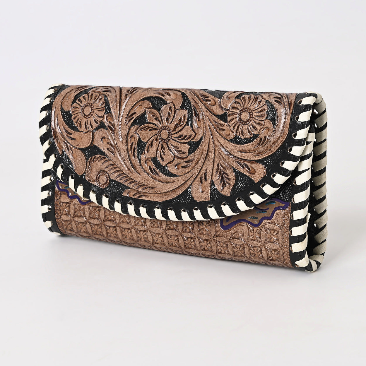 Skylar Knitted Tooled Wallet