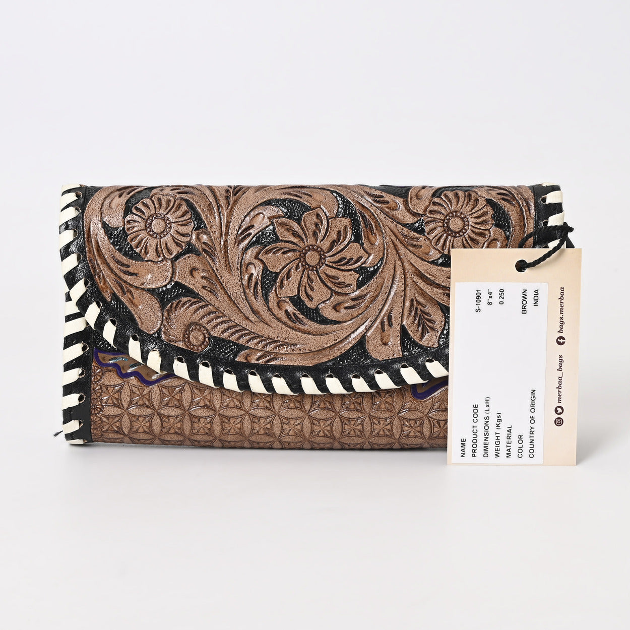 Skylar Knitted Tooled Wallet
