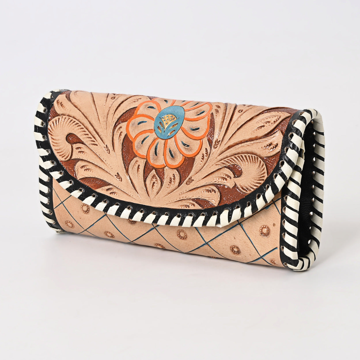 Brim Knitted Tooled Wallet