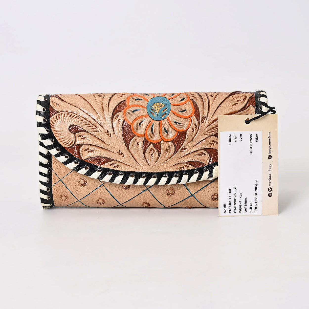 Brim Knitted Tooled Wallet