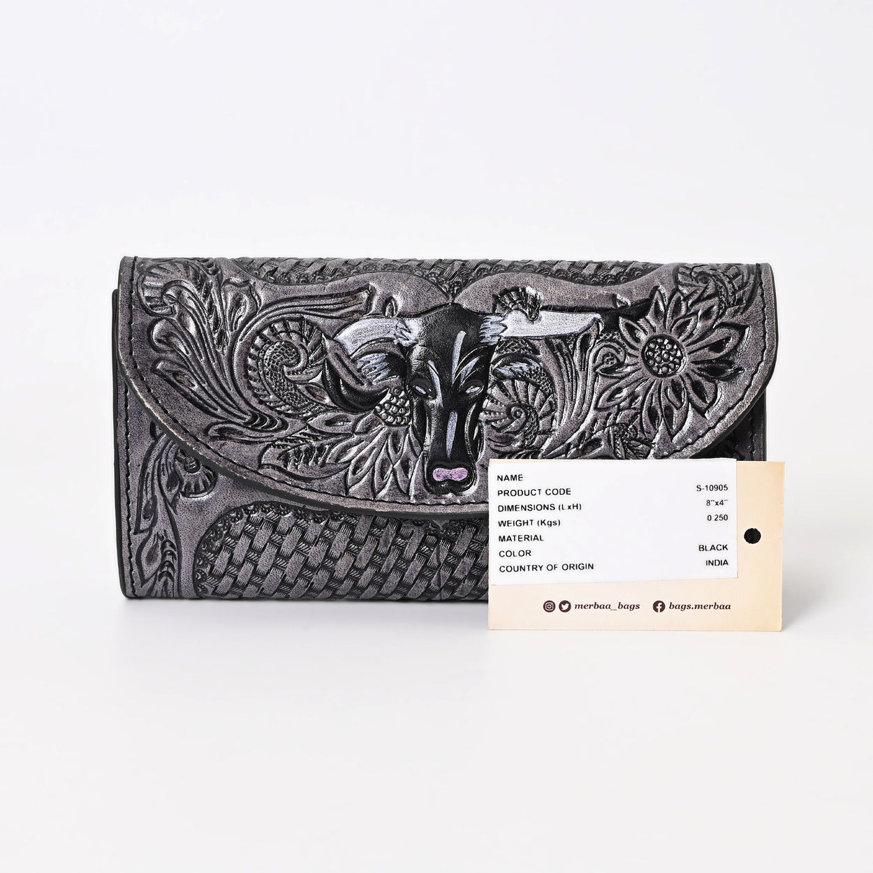 Calm Bull Tooled Wallet