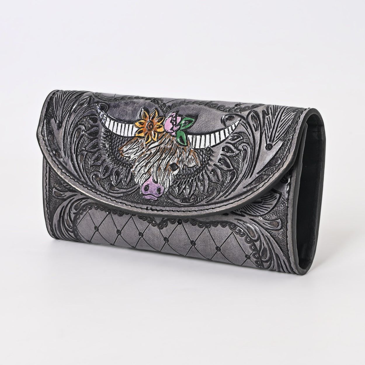 Calm Longhorn Tooled Wallet