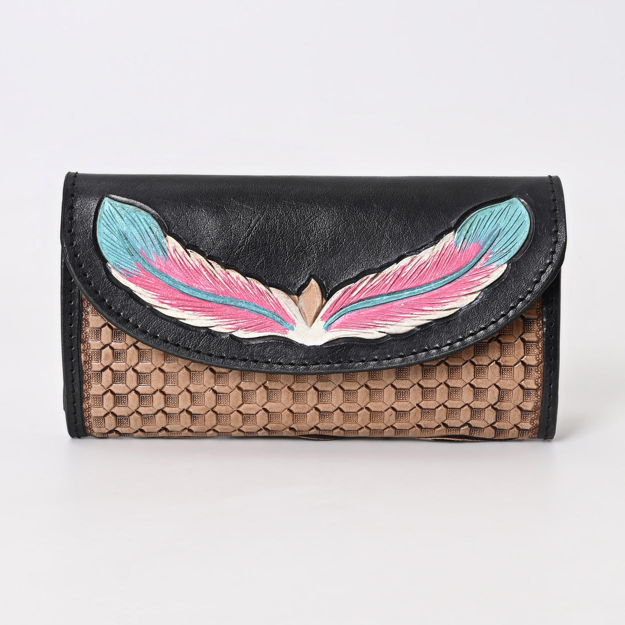 Sky Leaf Tooled Wallet