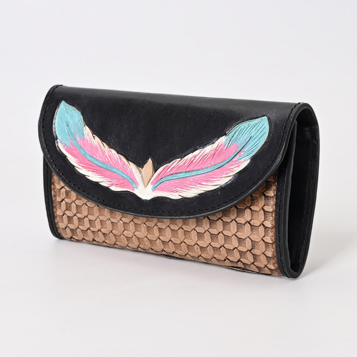 Sky Leaf Tooled Wallet