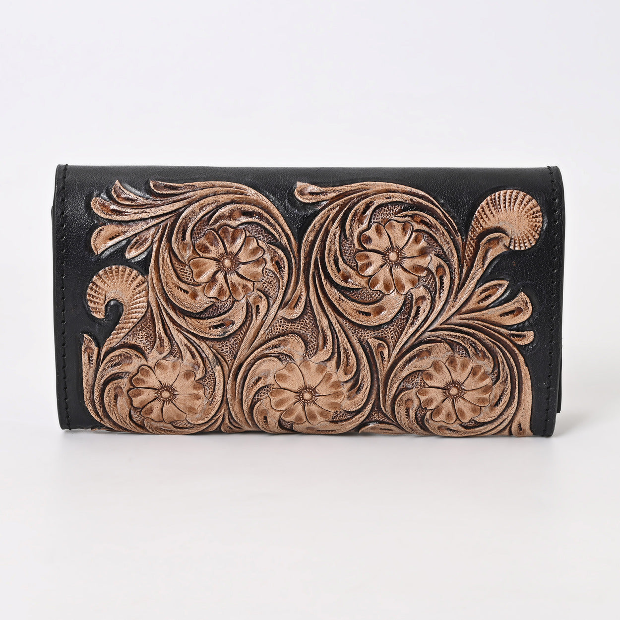 Sky Leaf Tooled Wallet