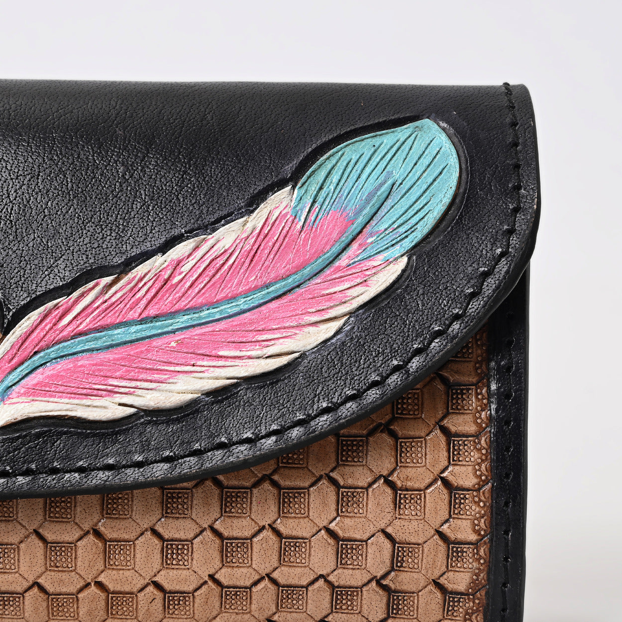 Sky Leaf Tooled Wallet