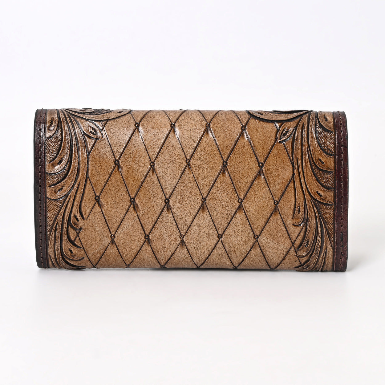 Cutie Brown Flower Tooled Wallet