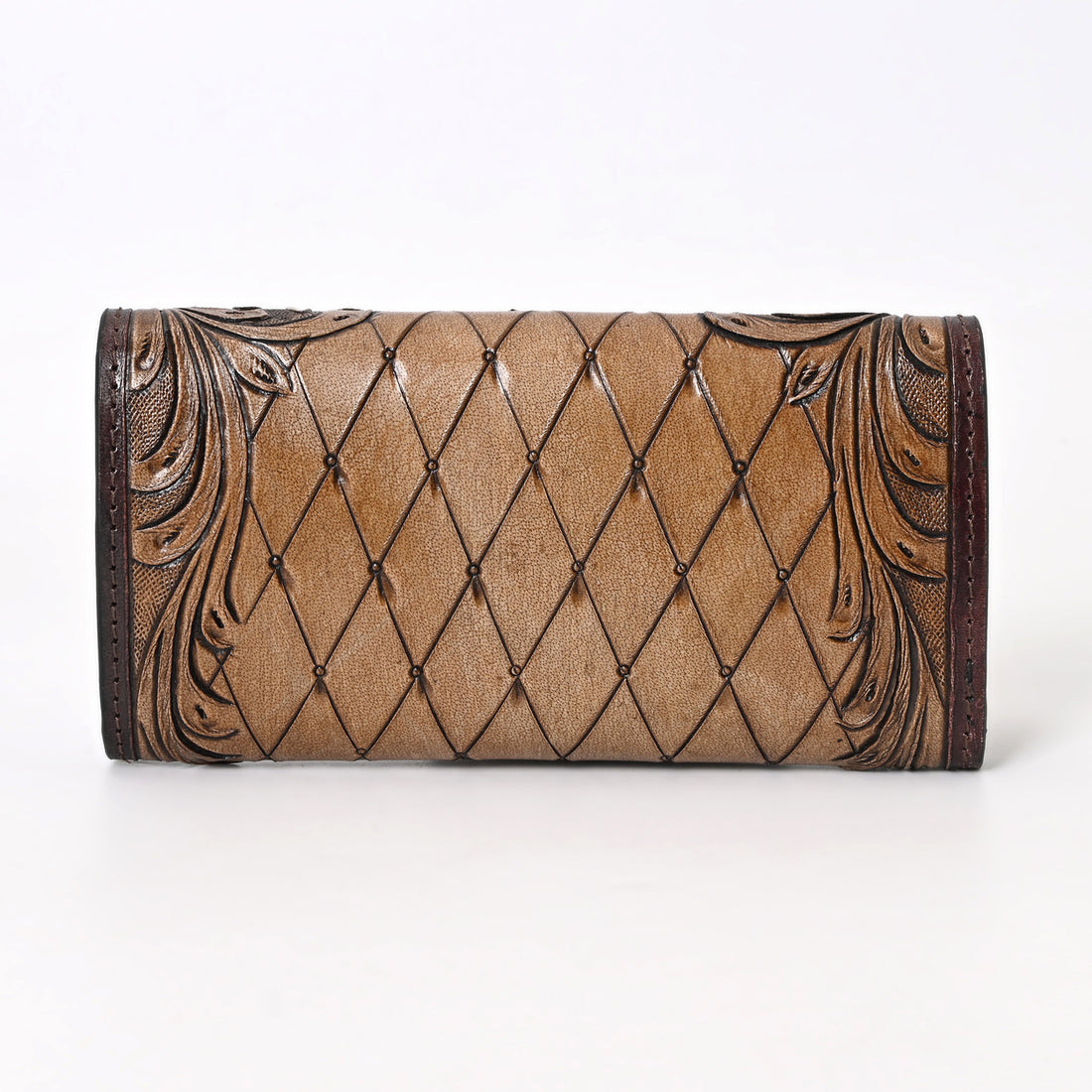 Cutie Brown Flower Tooled Wallet