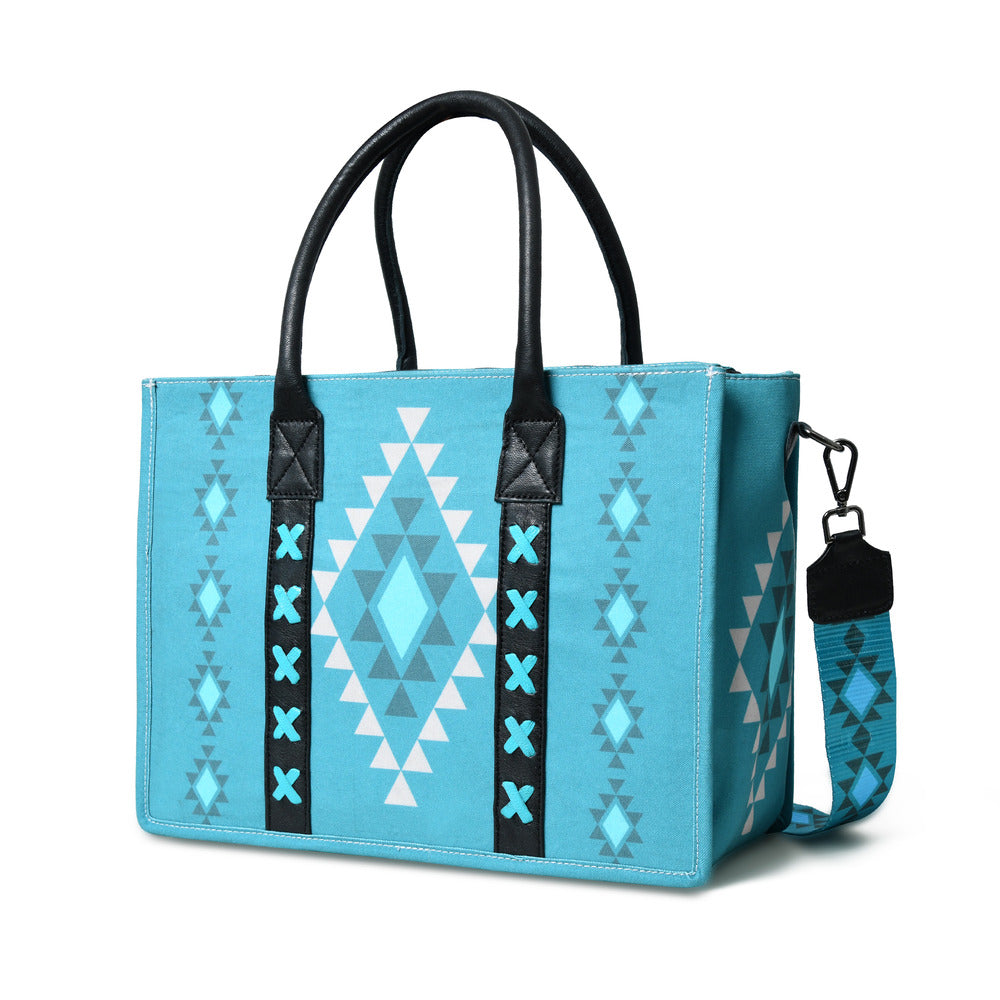 Merbaa Aztec Print Canvas tote bags (BIG)