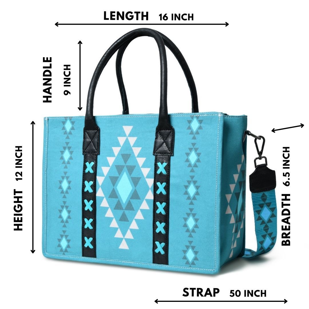 Merbaa Aztec Print Canvas tote bags (BIG)