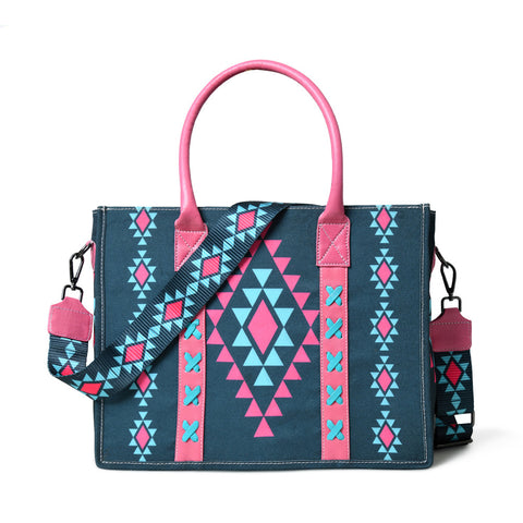 Aztec Print Canvas Tote Bag (Big) with Adjustable Strap