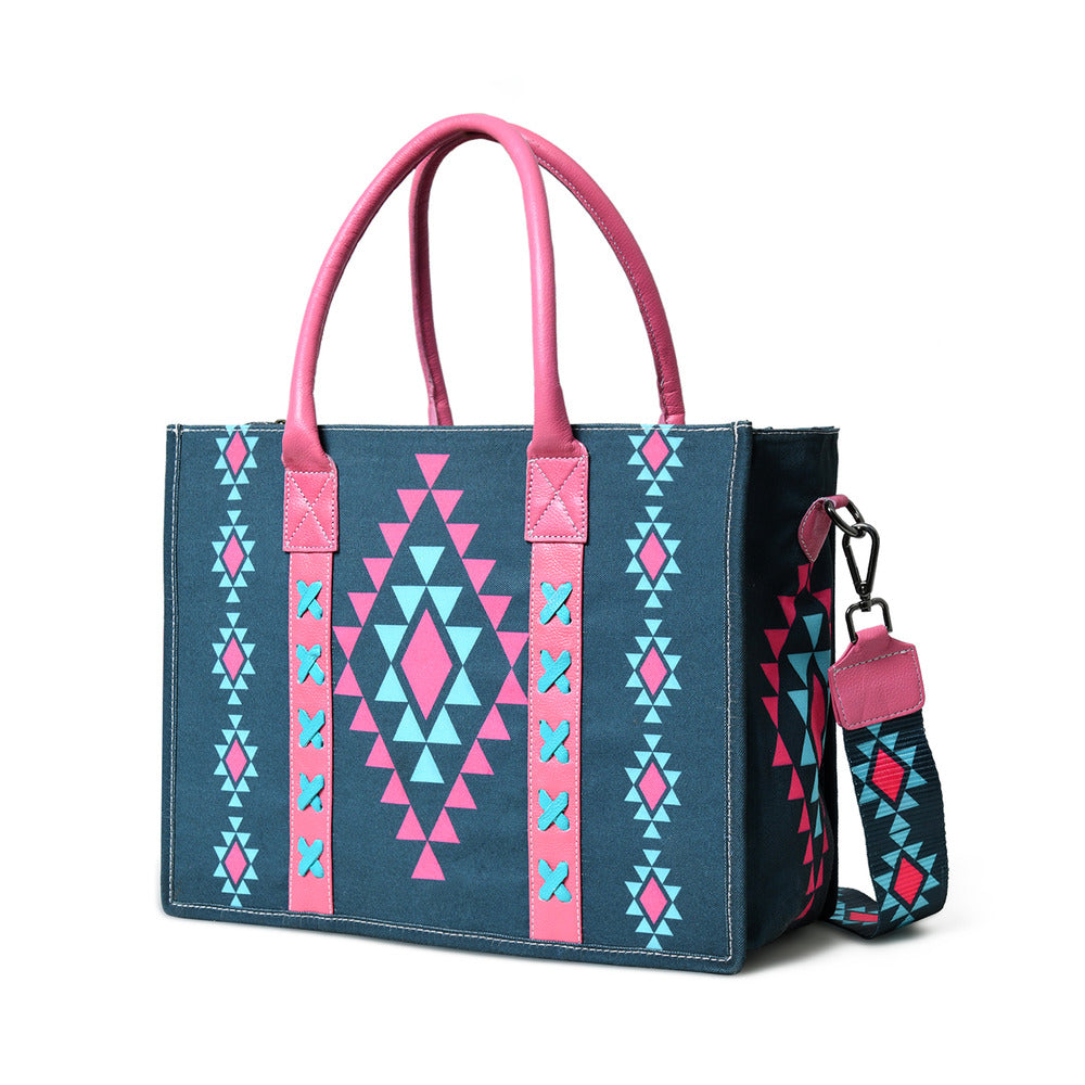 Merbaa Aztec Print Canvas tote bags (BIG)