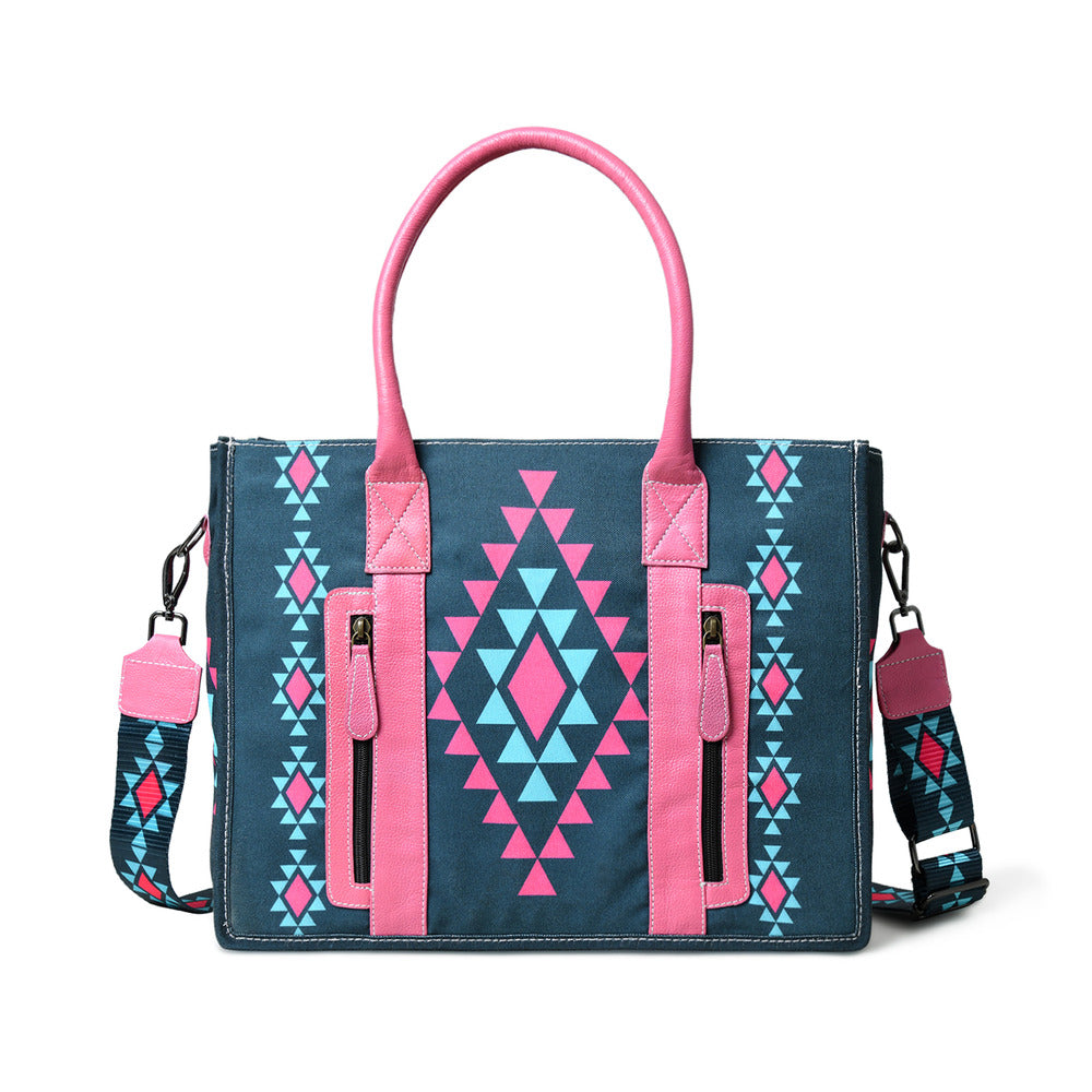 Merbaa Aztec Print Canvas tote bags (BIG)
