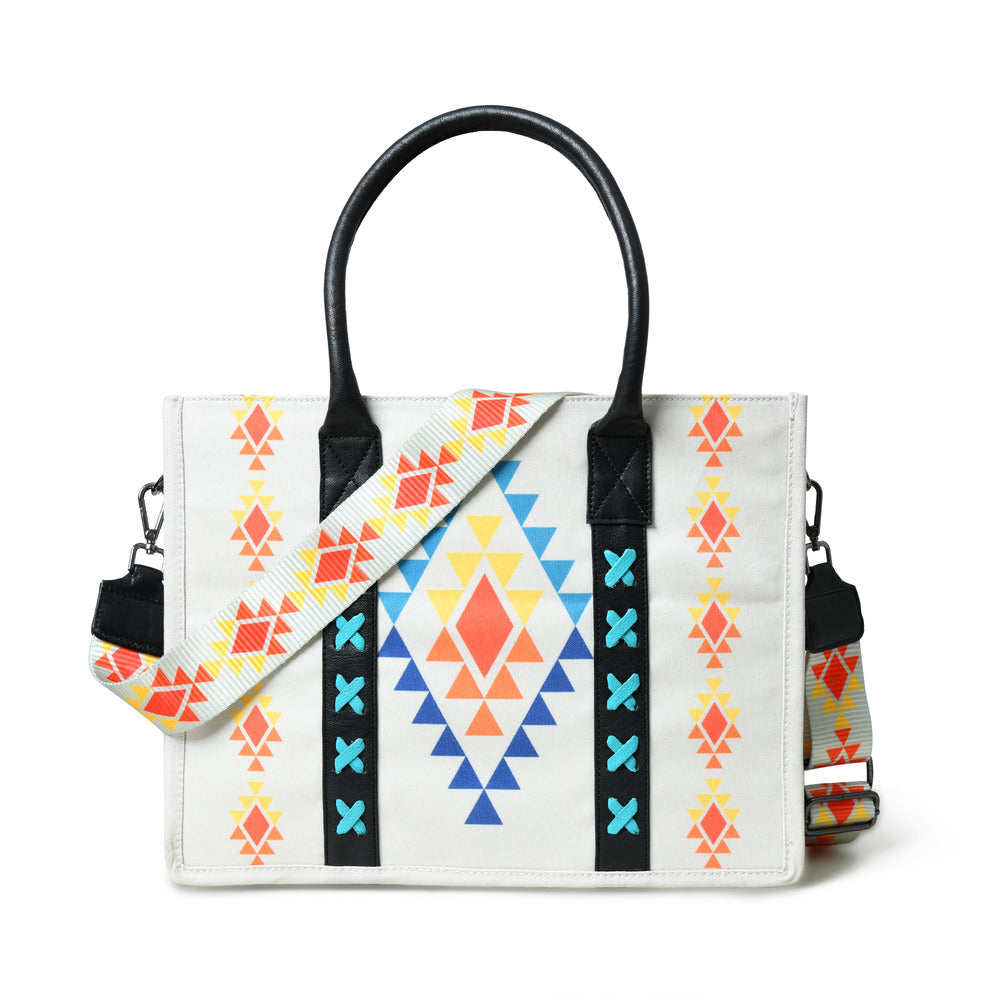 Merbaa Aztec Print Canvas tote bags (BIG)