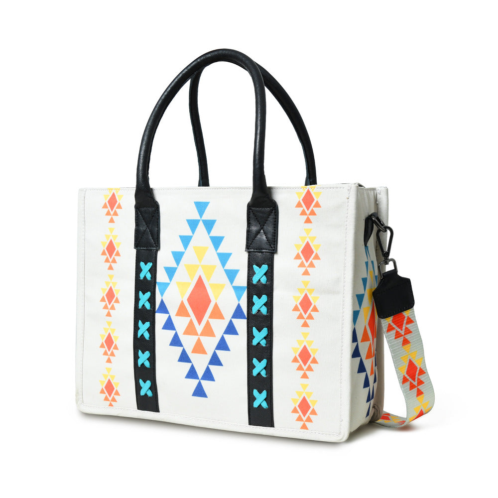 Merbaa Aztec Print Canvas tote bags (BIG)