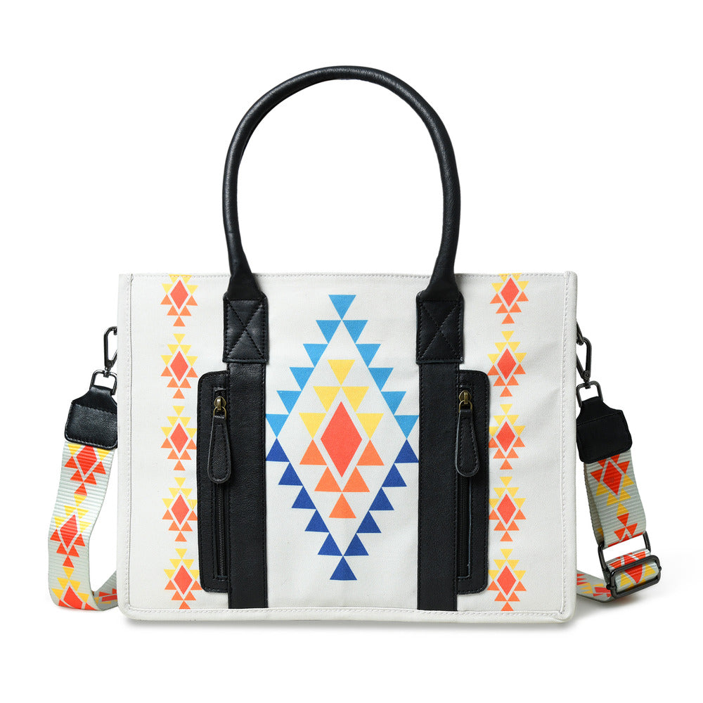 Merbaa Aztec Print Canvas tote bags (BIG)