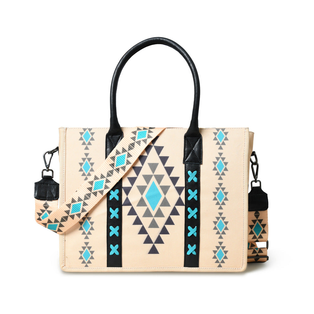Merbaa Aztec Print Canvas tote bags (BIG)