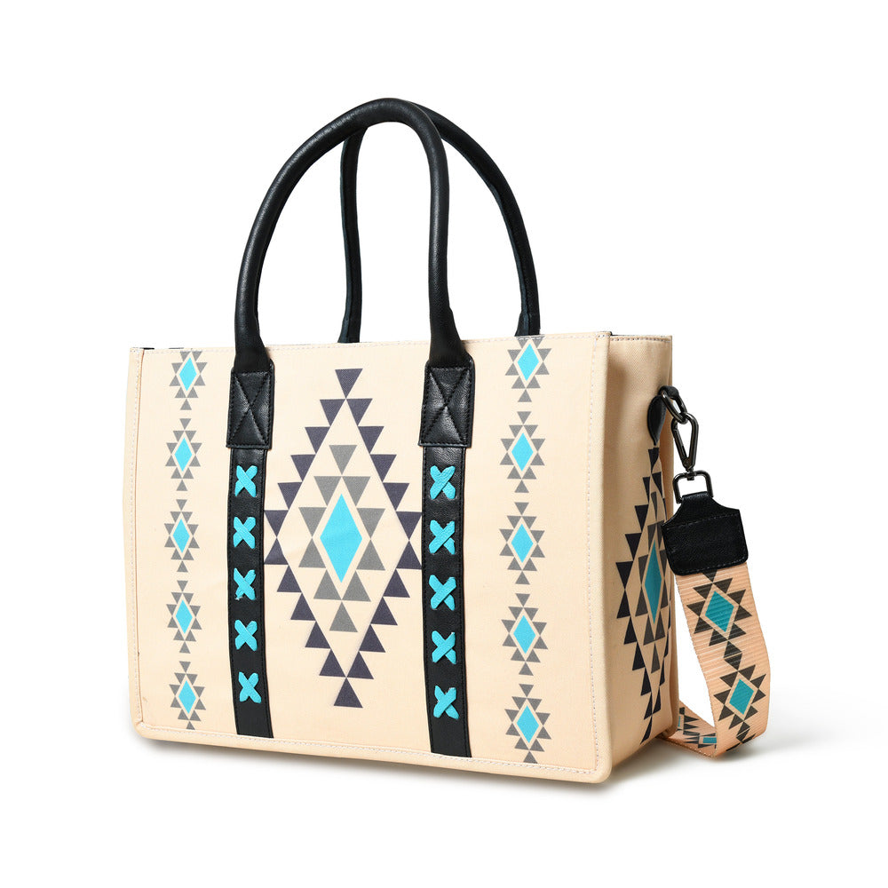 Merbaa Aztec Print Canvas tote bags (BIG)