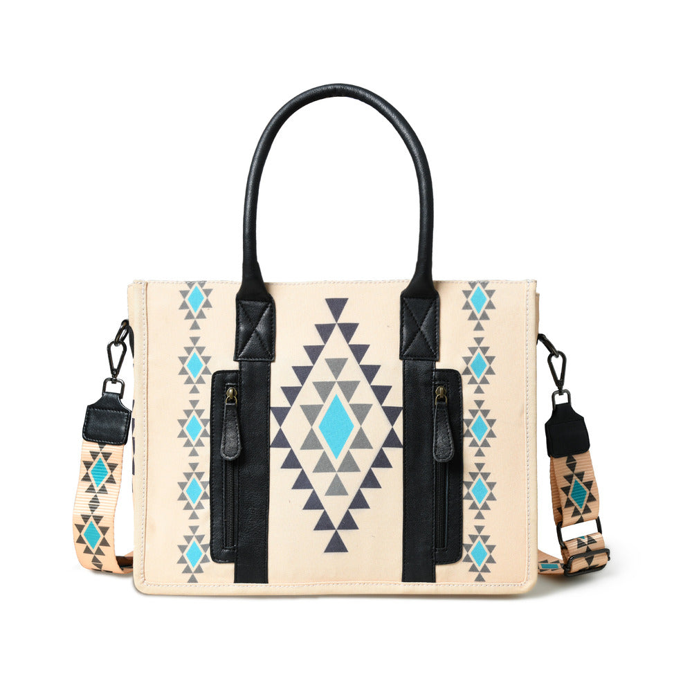 Merbaa Aztec Print Canvas tote bags (BIG)