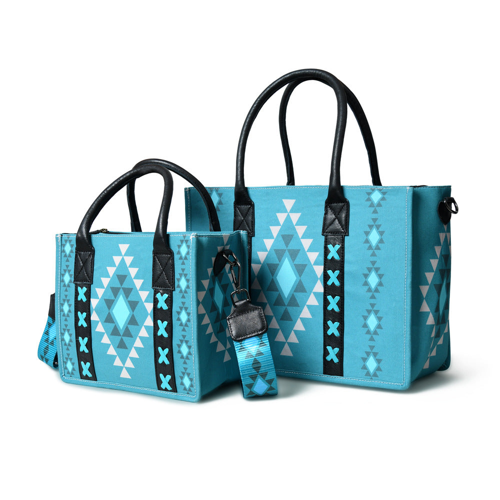 Merbaa Aztec Print Canvas tote bags (SMALL)