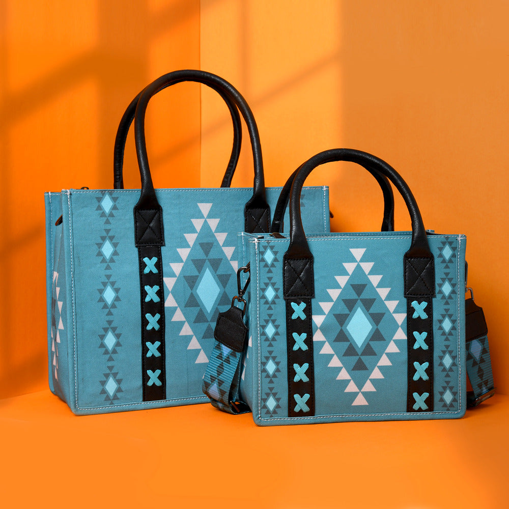 Merbaa Aztec Print Canvas tote bags (SMALL)
