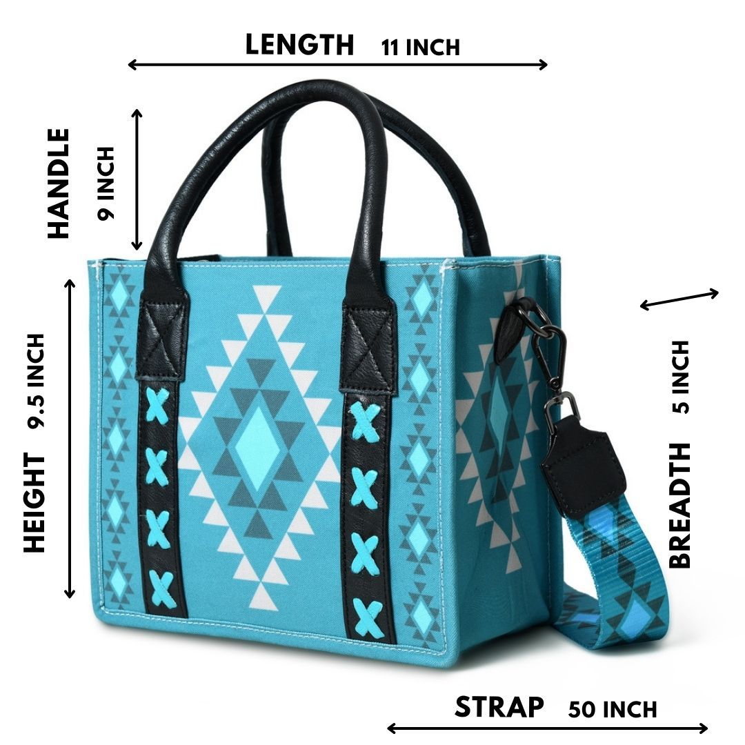Merbaa Aztec Print Canvas tote bags (SMALL)