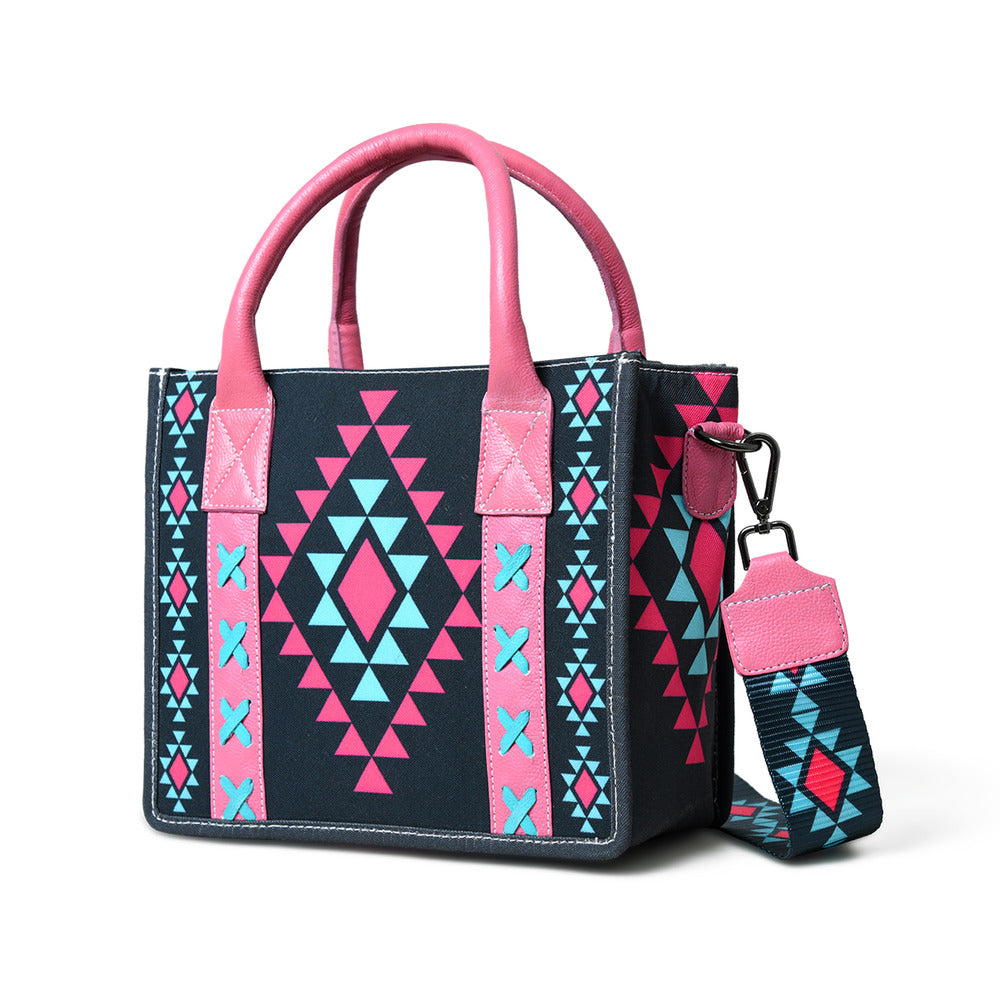 Merbaa Aztec Print Canvas tote bags (SMALL)