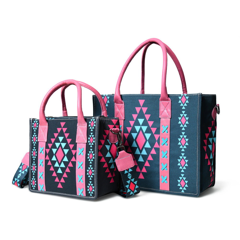 Merbaa Aztec Print Canvas tote bags (SMALL)