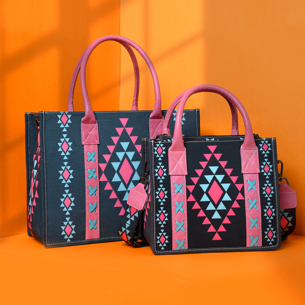 Merbaa Aztec Print Canvas tote bags (SMALL)