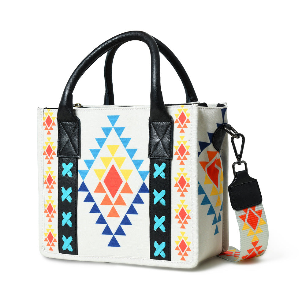 Merbaa Aztec Print Canvas tote bags (SMALL)