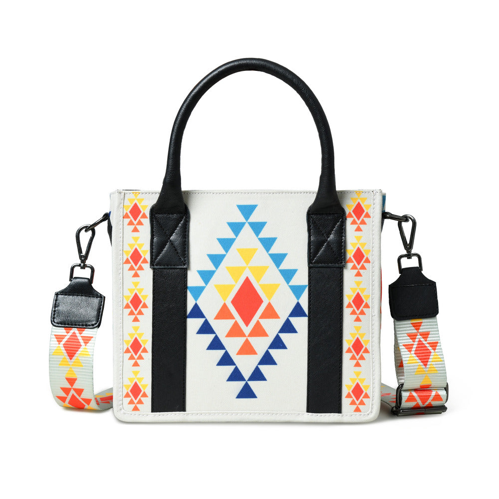 Merbaa Aztec Print Canvas tote bags (SMALL)