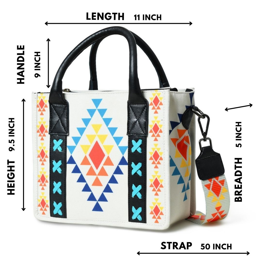 Merbaa Aztec Print Canvas tote bags (SMALL)