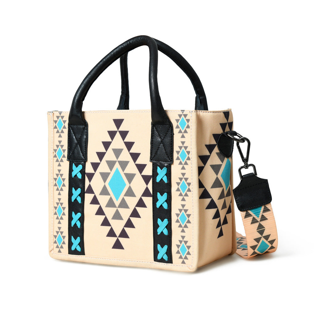Merbaa Aztec Print Canvas tote bags (SMALL)