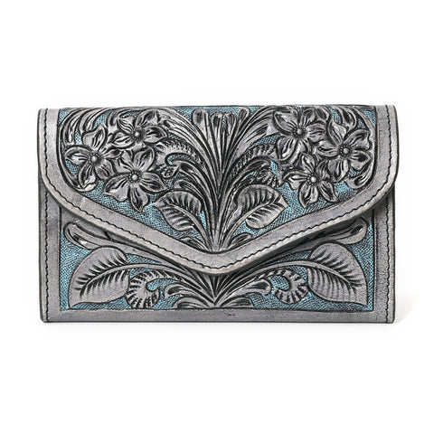 Blue Splash Hand Carved Wallet